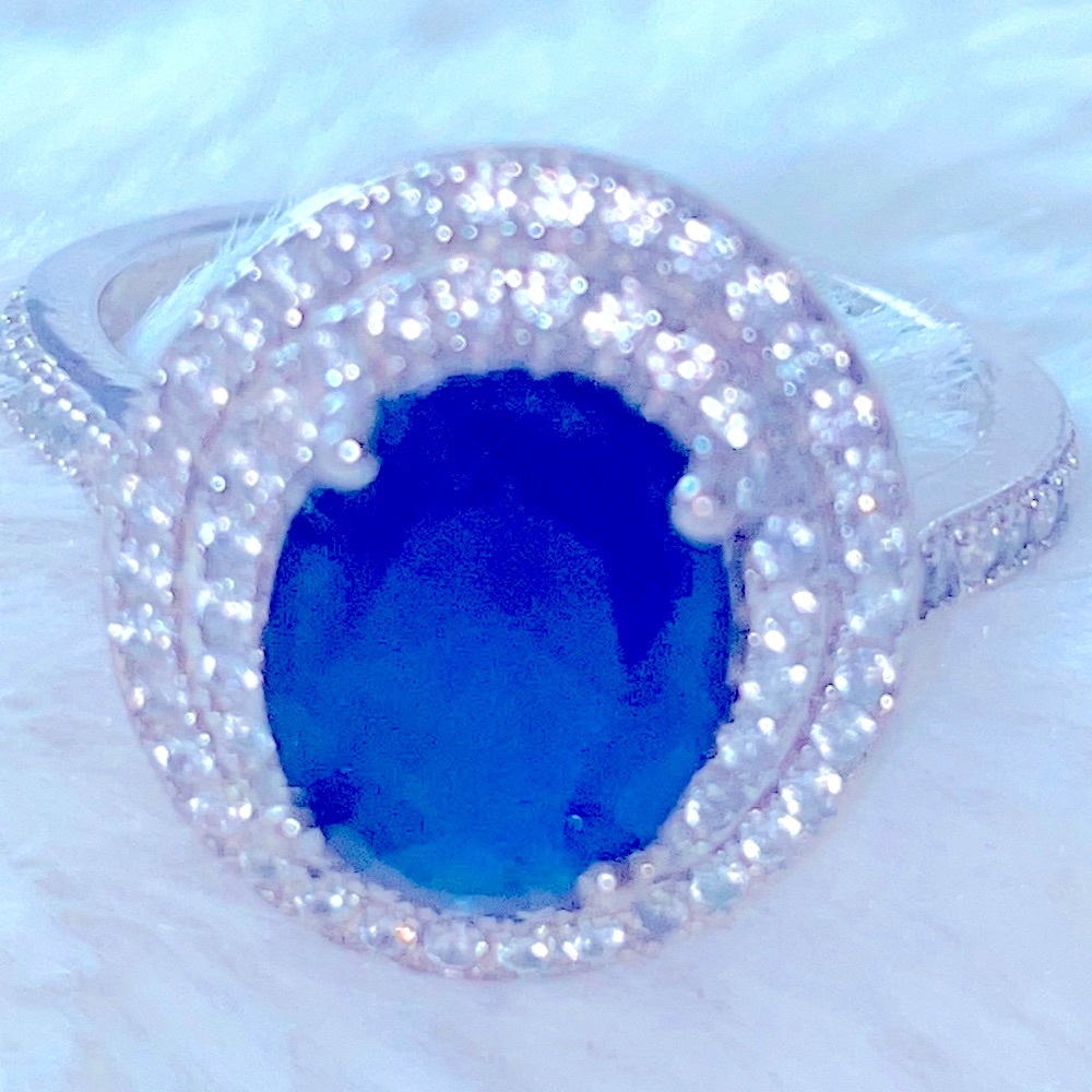Stauer blue sapphire luxury women’s size 8 ring